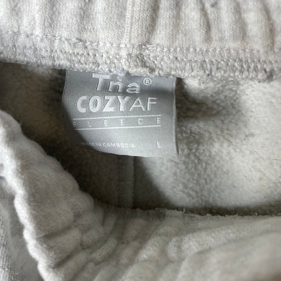 Tna Aritzia CozyAF Fleece Shorts Heather Light Grey Large 82350 - Picture 2 of 8